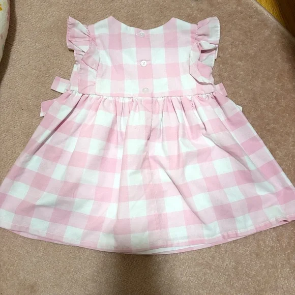 Pink and White Checkered Baby Dress - Picture 3 of 3